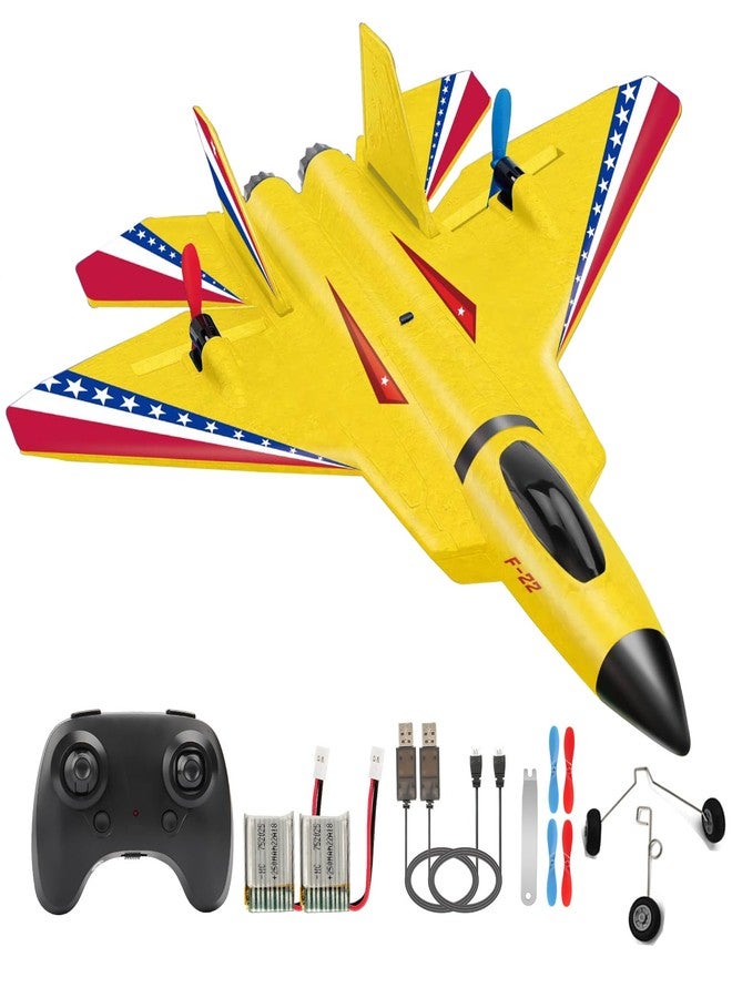 ANTSIR RC Plane F22 Raptor, Durable Foam Remote Control Airplane 2.4GHz with Smart Gyro/LED Lights/2 Rechargeable Batteries, RC Jet Glider Toy Gift for Kids Boys Girls Adults - Image 1